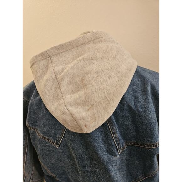 Vintage Blue Hoodie Jean Jacket Size Xtra Large XL New Order Outerwear American - Picture 3 of 11